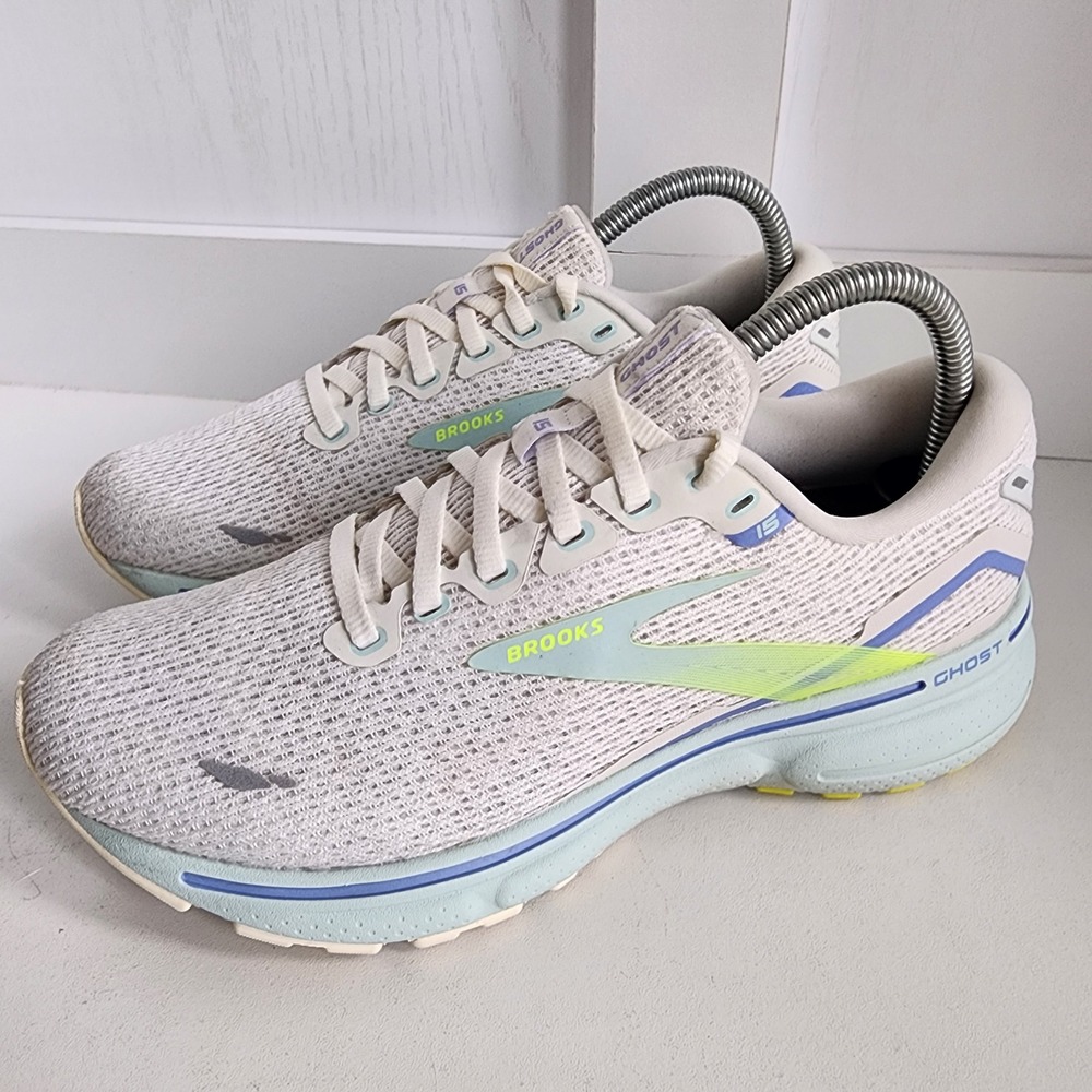 Brooks Ghost 15 Womens Size 7.5 Running Shoes Coconut Skylight 1203801B130